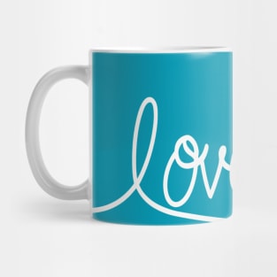 Love Ophthalmology line blue background Mug